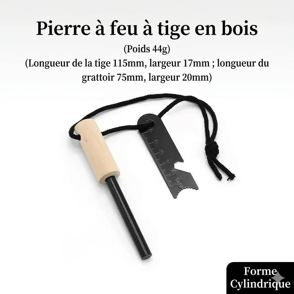 Pierre à feu Firesteel Bushcraft étanche - Allume-feu survie