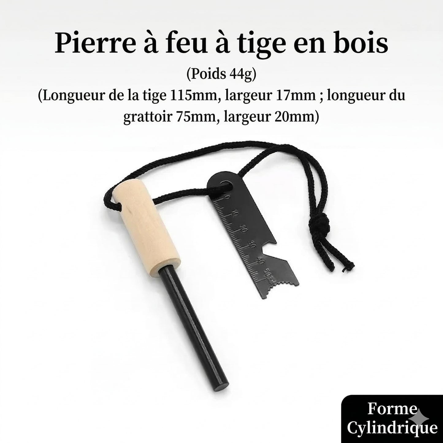 Pierre à feu Firesteel Bushcraft étanche - Allume-feu survie